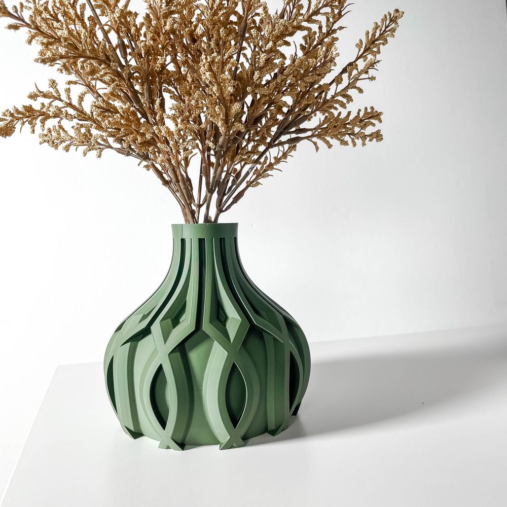 Vase Linse imprimé en 3D - vase à fleurs design 18 cm, décoration intérieure contemporaine, fabriqué en France — impression 3D par Manu3D