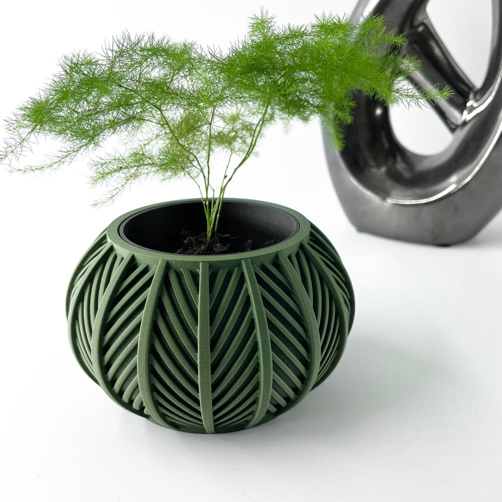 Cache-pot Lorv imprimé en 3D - pot de fleurs design 12 cm, décoration intérieure contemporaine, fabriqué en France — impression 3D par Manu3D