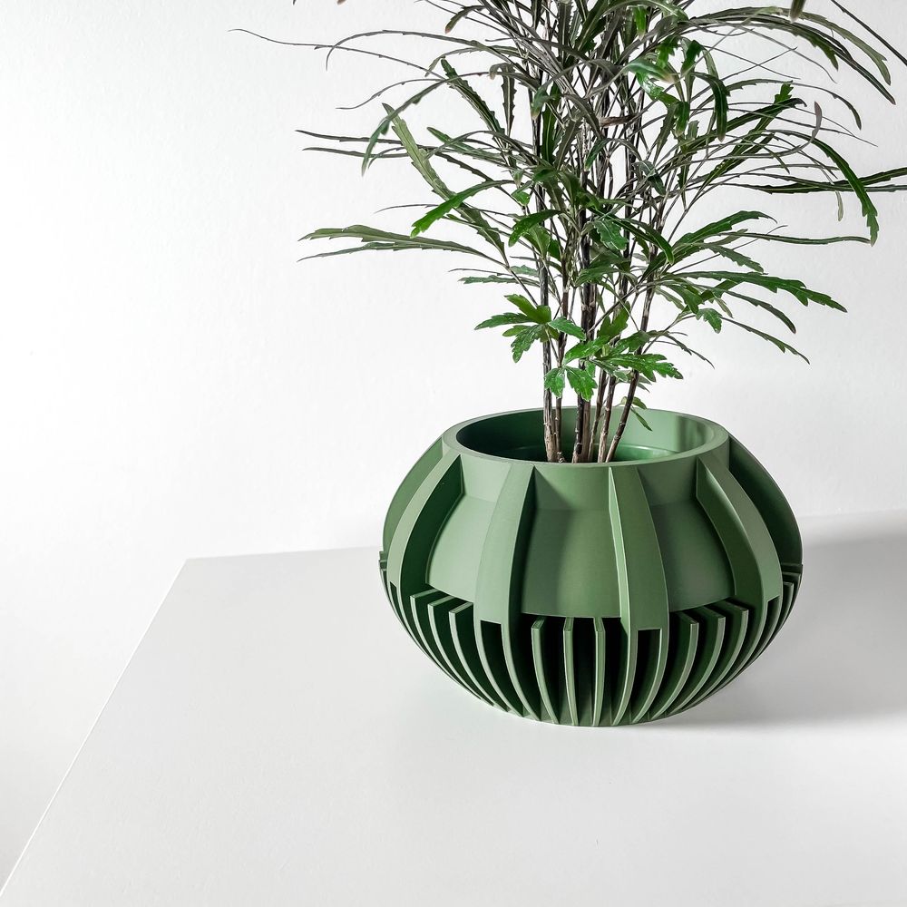 Cache-pot Loso imprimé en 3D - pot de fleurs design 12 cm, décoration intérieure contemporaine, fabriqué en France — impression 3D par Manu3D