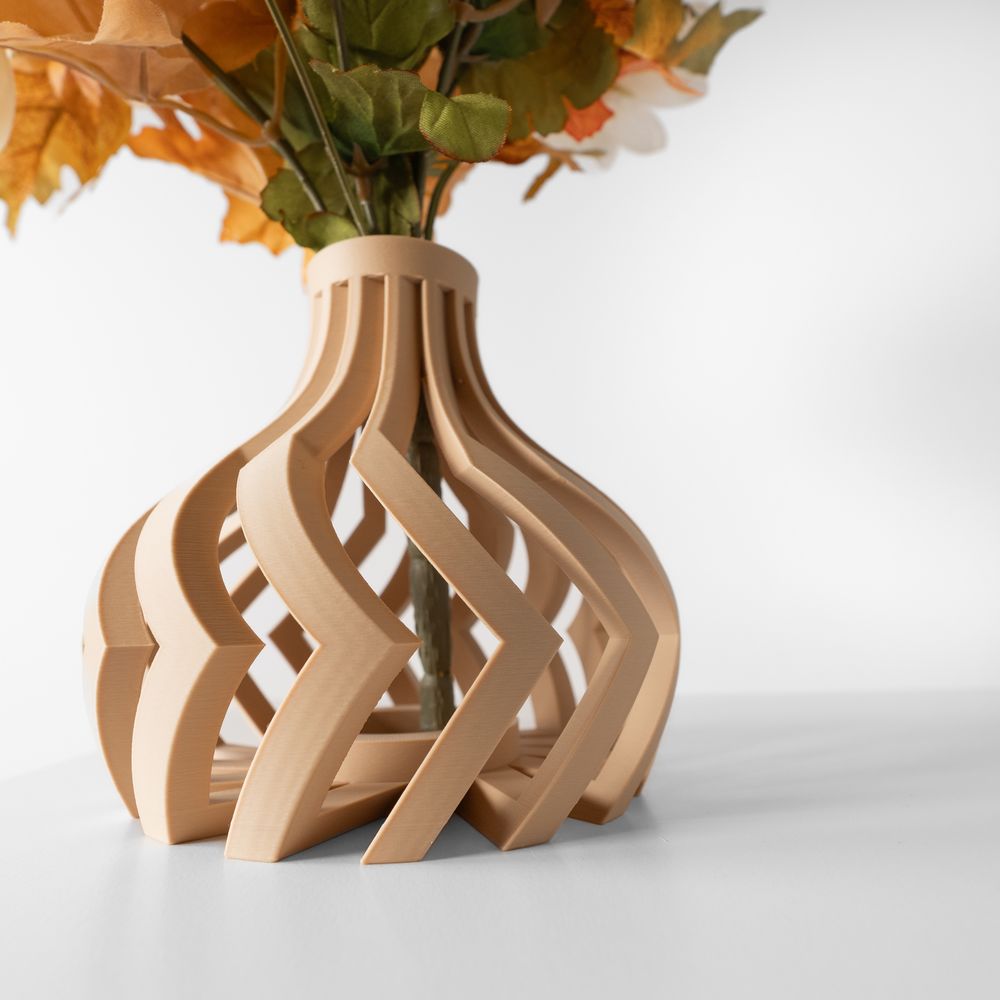 Vase Lovi imprimé en 3D - vase à fleurs design 16 cm, décoration intérieure contemporaine, fabriqué en France — impression 3D par Manu3D