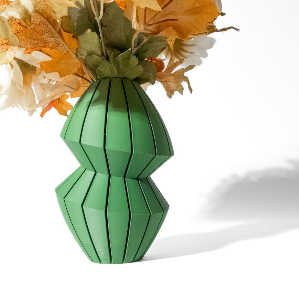 Vase Luko imprimé en 3D - vase à fleurs design 18 cm, décoration intérieure contemporaine, fabriqué en France — impression 3D par Manu3D