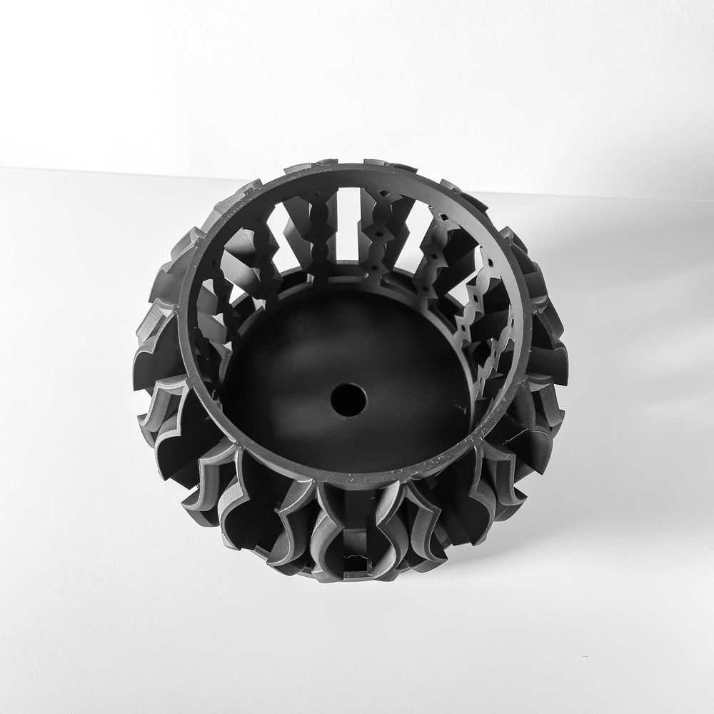 Cache-pot Luvo imprimé en 3D - pot de fleurs design 17 cm, décoration intérieure contemporaine, fabriqué en France — impression 3D par Manu3D