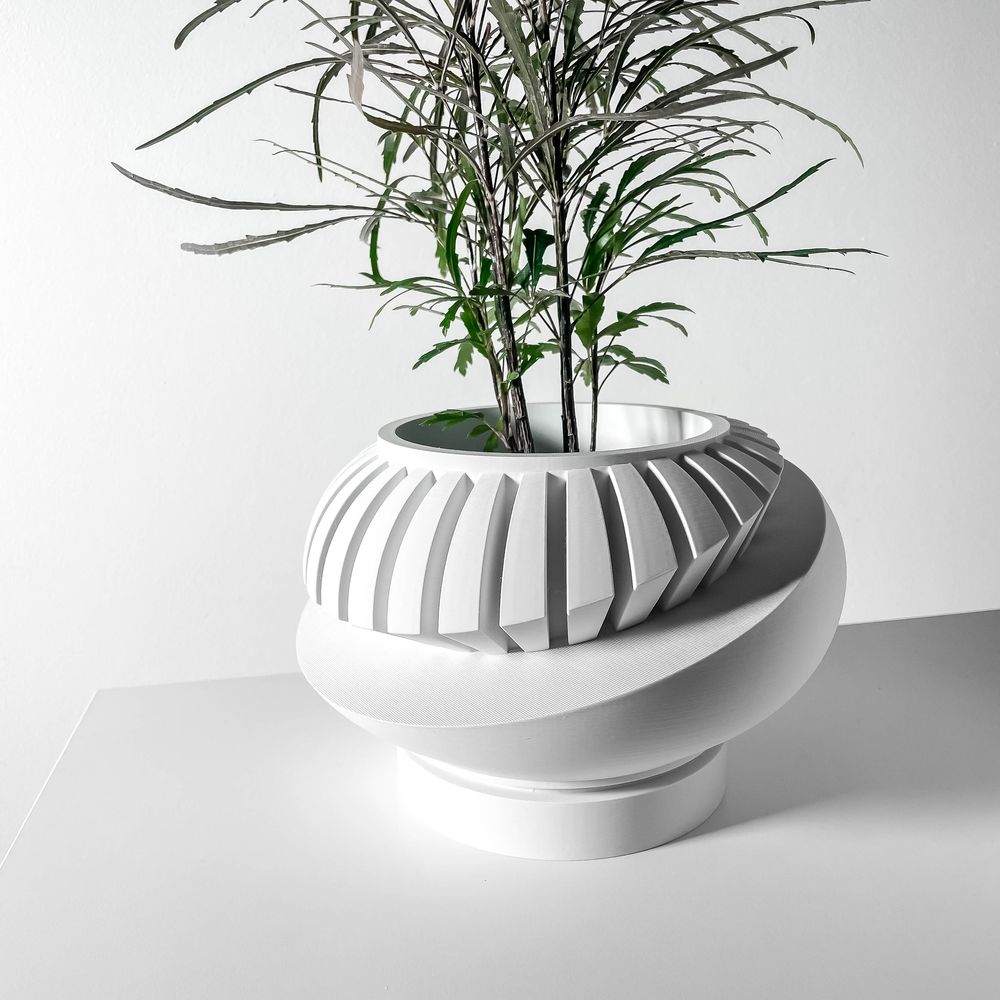 Cache-pot Luxar imprimé en 3D - pot de fleurs design 13 cm, décoration intérieure contemporaine, fabriqué en France — impression 3D par Manu3D