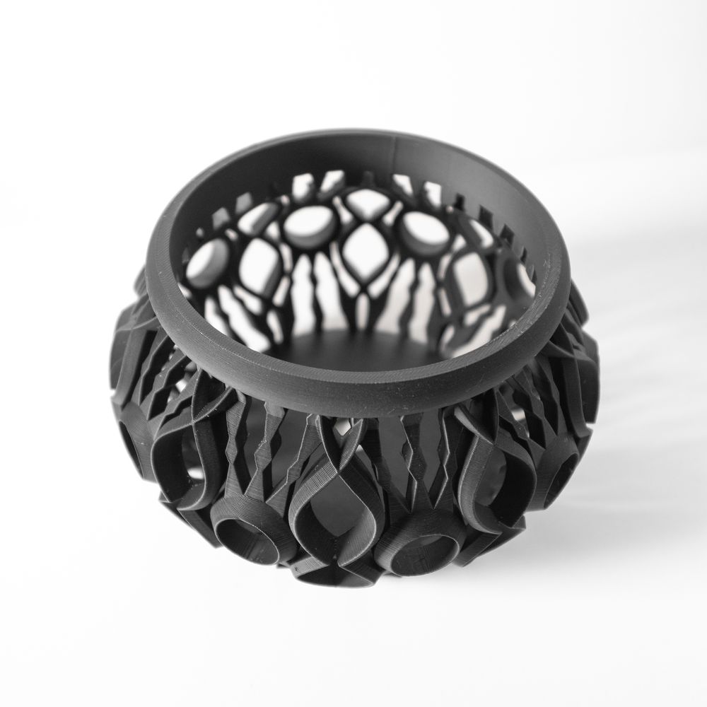 Cache-pot Lyren imprimé en 3D - pot de fleurs design 17 cm, décoration intérieure contemporaine, fabriqué en France — impression 3D par Manu3D