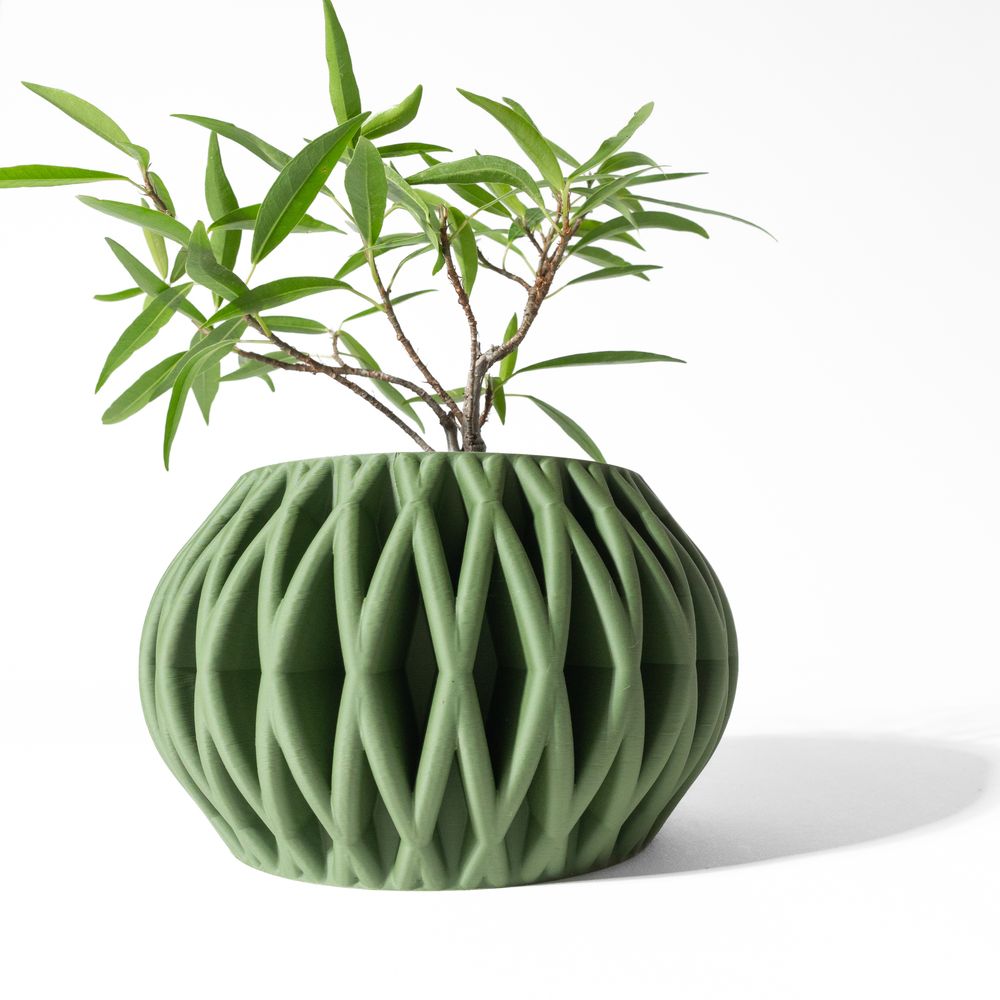 Cache-pot Maka imprimé en 3D - pot de fleurs design 17 cm, décoration intérieure contemporaine, fabriqué en France — impression 3D par Manu3D