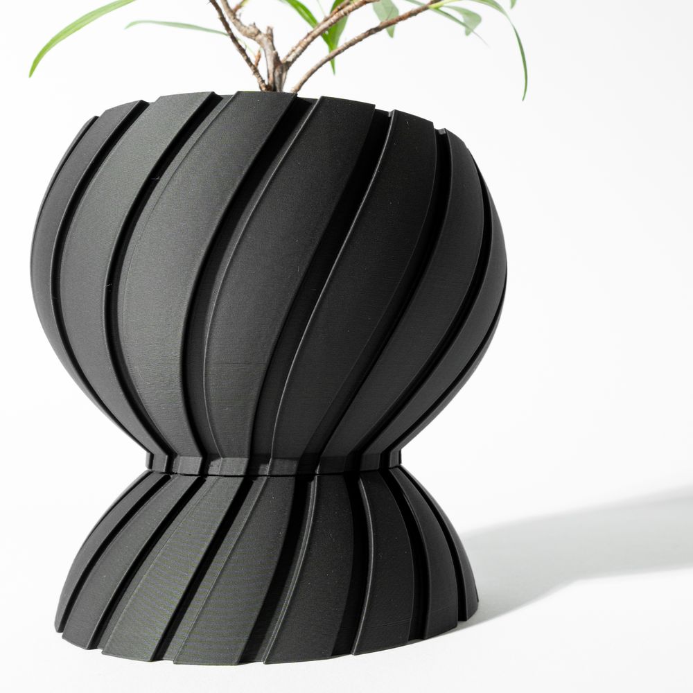 Cache-pot Maki imprimé en 3D - pot de fleurs design 13 cm, décoration intérieure contemporaine, fabriqué en France — impression 3D par Manu3D