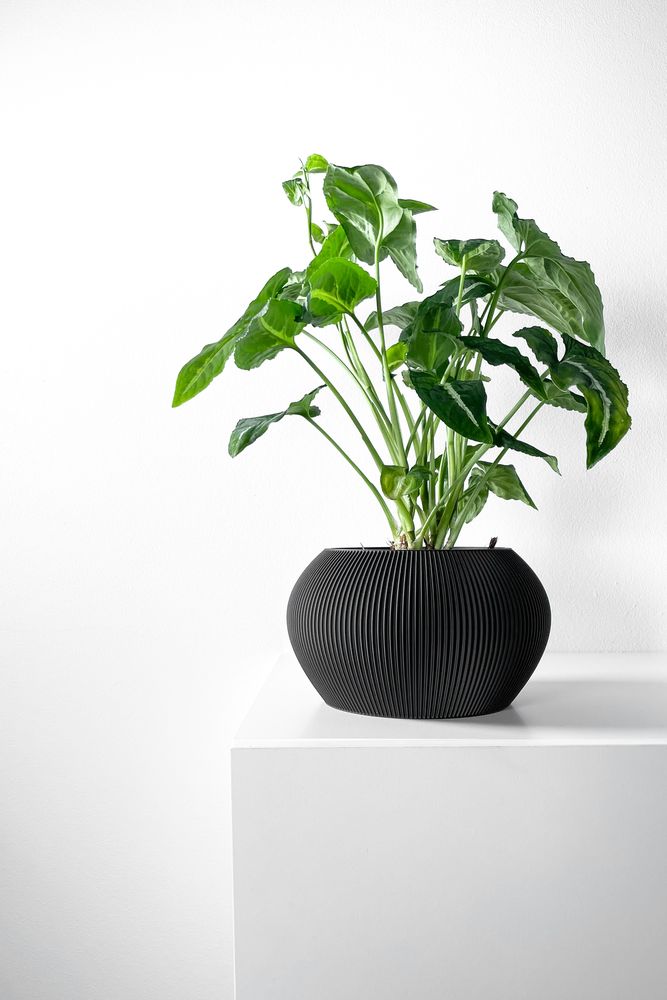 Cache-pot Melfi imprimé en 3D - pot de fleurs design 17 cm, décoration intérieure contemporaine, fabriqué en France — impression 3D par Manu3D