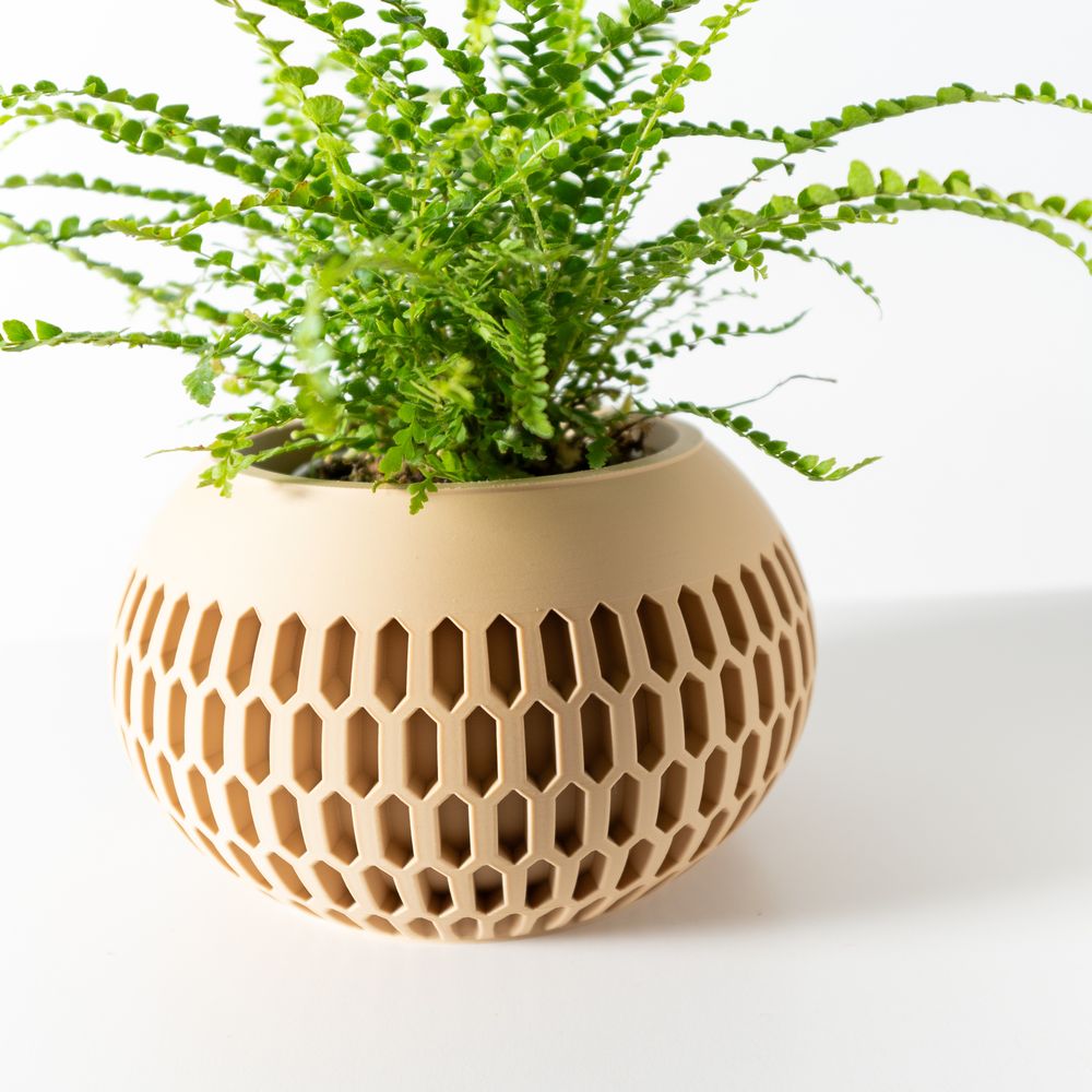 Cache-pot Mervis imprimé en 3D - pot de fleurs design 12 cm, décoration intérieure contemporaine, fabriqué en France — impression 3D par Manu3D