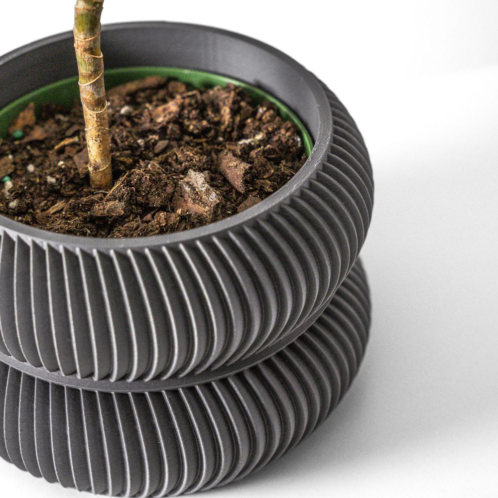 Cache-pot Miko imprimé en 3D - pot de fleurs design 15 cm, décoration intérieure contemporaine, fabriqué en France — impression 3D par Manu3D