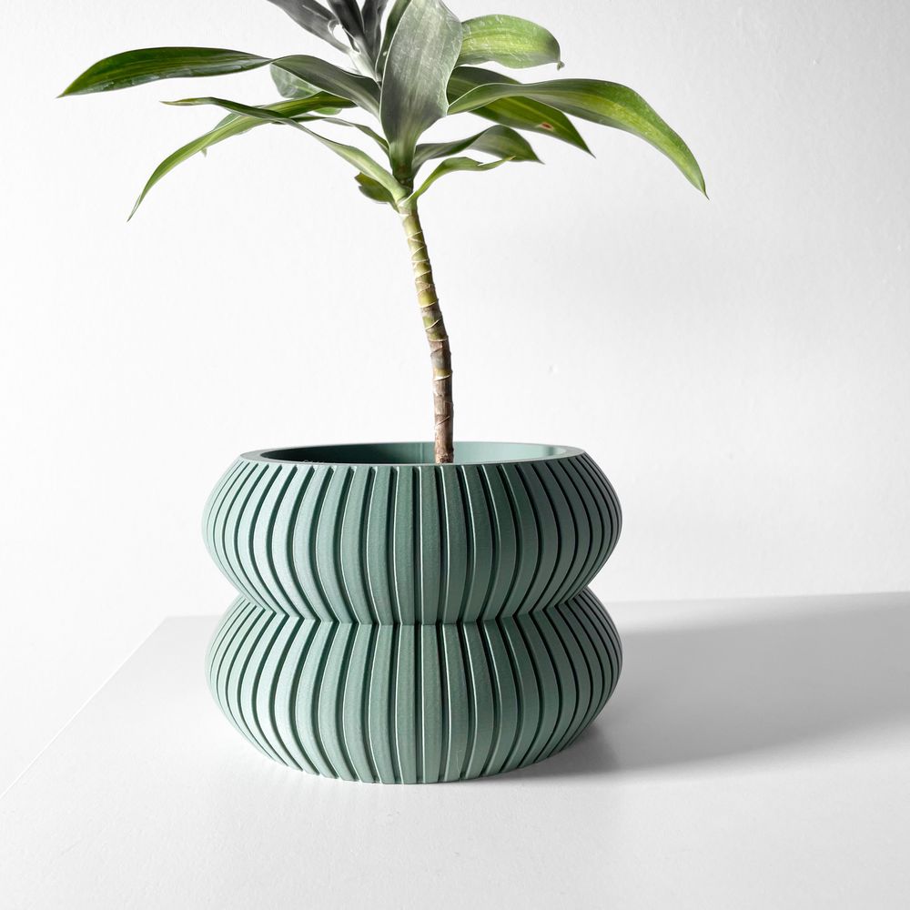 Cache-pot Milo imprimé en 3D - pot de fleurs design 15 cm, décoration intérieure contemporaine, fabriqué en France — impression 3D par Manu3D