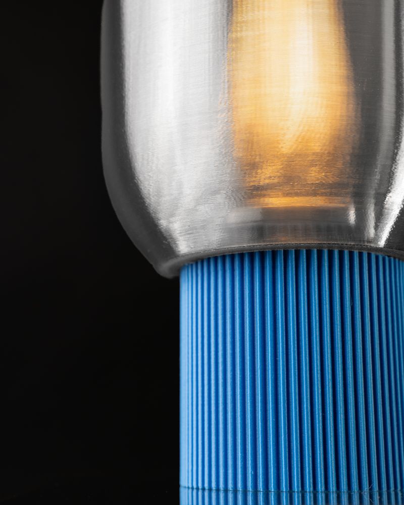 Mini lampe Lasan imprimée en 3D - veilleuse déco design 13 cm, décoration intérieure contemporaine, fabriquée en France — impression 3D par Manu3D