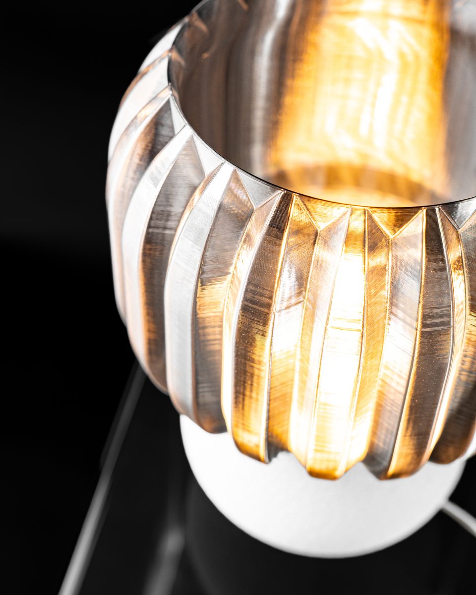 Mini lampe d'ambiance imprimée en 3D - veilleuse déco 15 cm, décoration moderne chevet, fabriquée en France — impression 3D par Manu3D