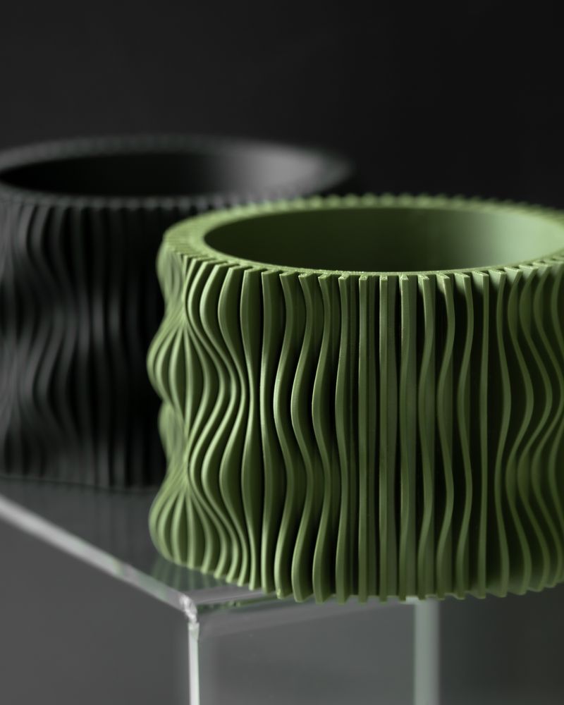 Cache-pot Muxel imprimé en 3D - pot de fleurs design 15 cm, décoration intérieure contemporaine, fabriqué en France — impression 3D par Manu3D