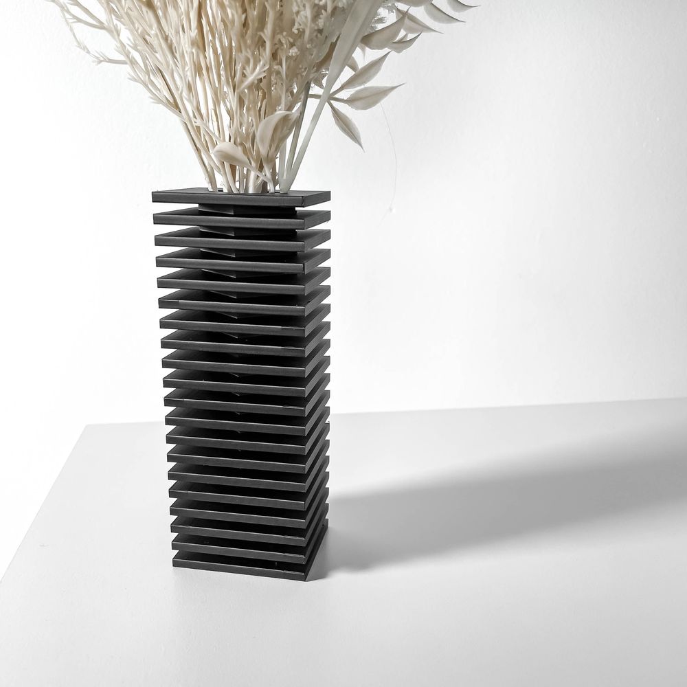 Vase Nado imprimé en 3D - vase à fleurs design 20 cm, décoration intérieure contemporaine, fabriqué en France — impression 3D par Manu3D