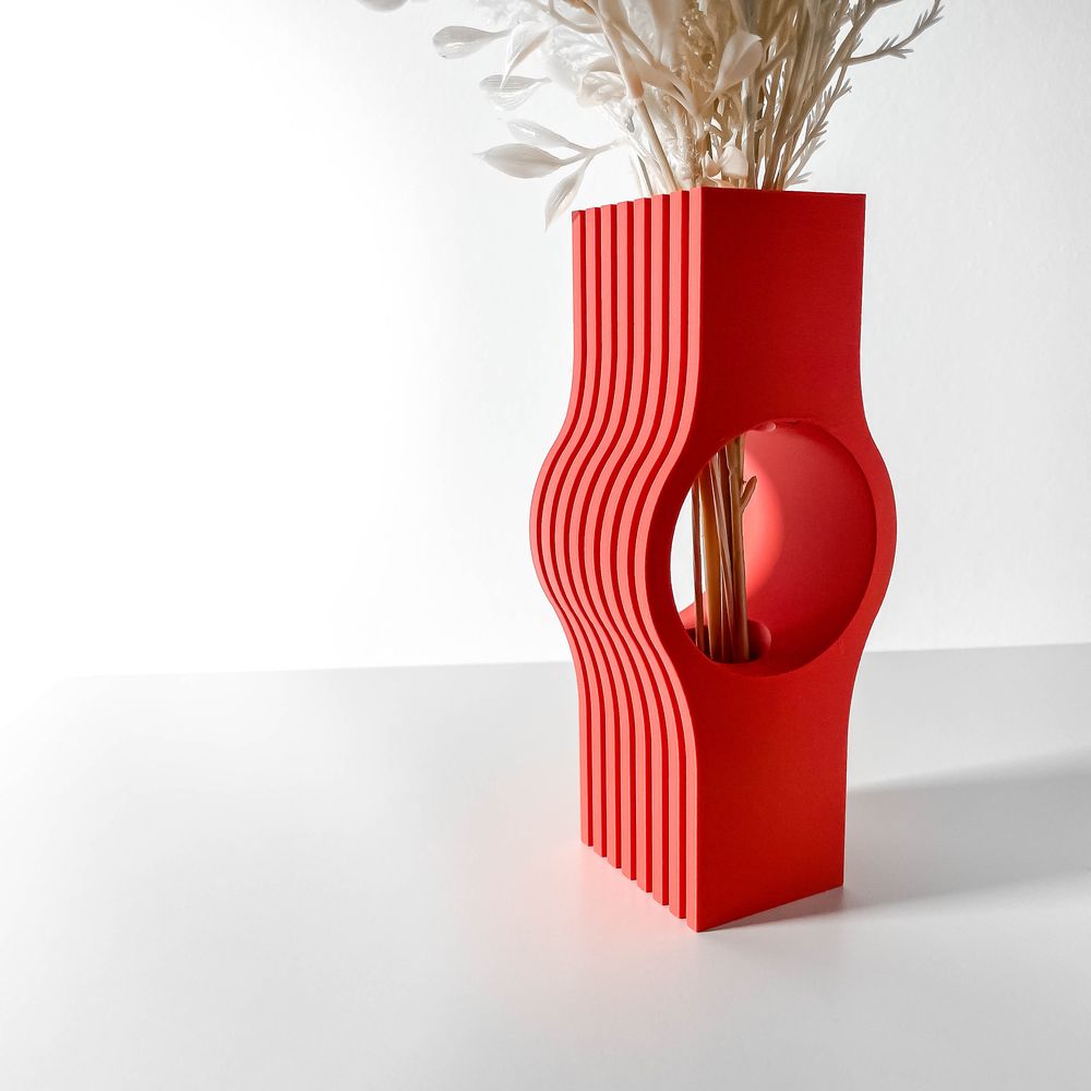 Vase Nallo imprimé en 3D - vase à fleurs design 20 cm, décoration intérieure contemporaine, fabriqué en France — impression 3D par Manu3D