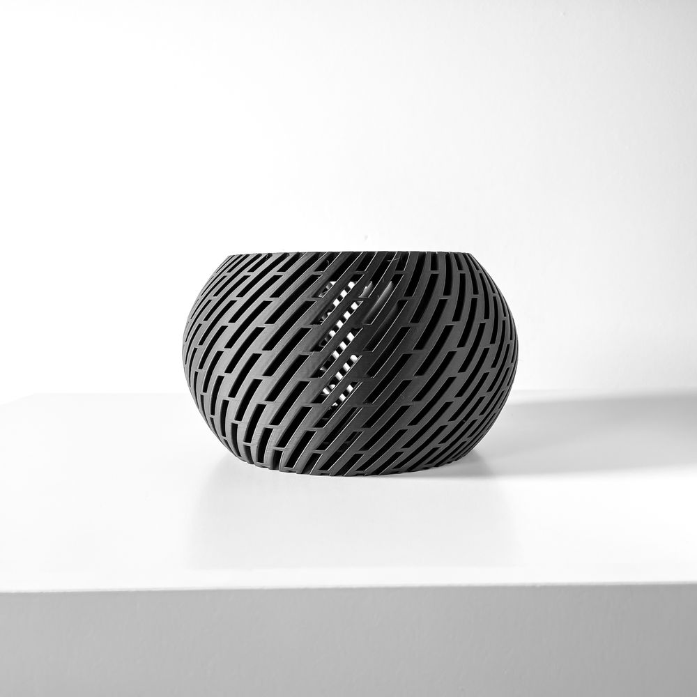 Cache-pot Naor imprimé en 3D - pot de fleurs design 17 cm, décoration intérieure contemporaine, fabriqué en France — impression 3D par Manu3D