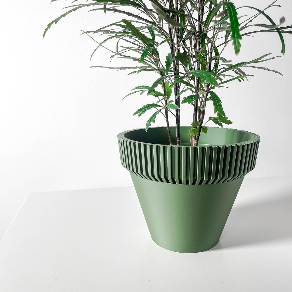 Cache-pot Nari imprimé en 3D - pot de fleurs design 15 cm, décoration intérieure contemporaine, fabriqué en France — impression 3D par Manu3D