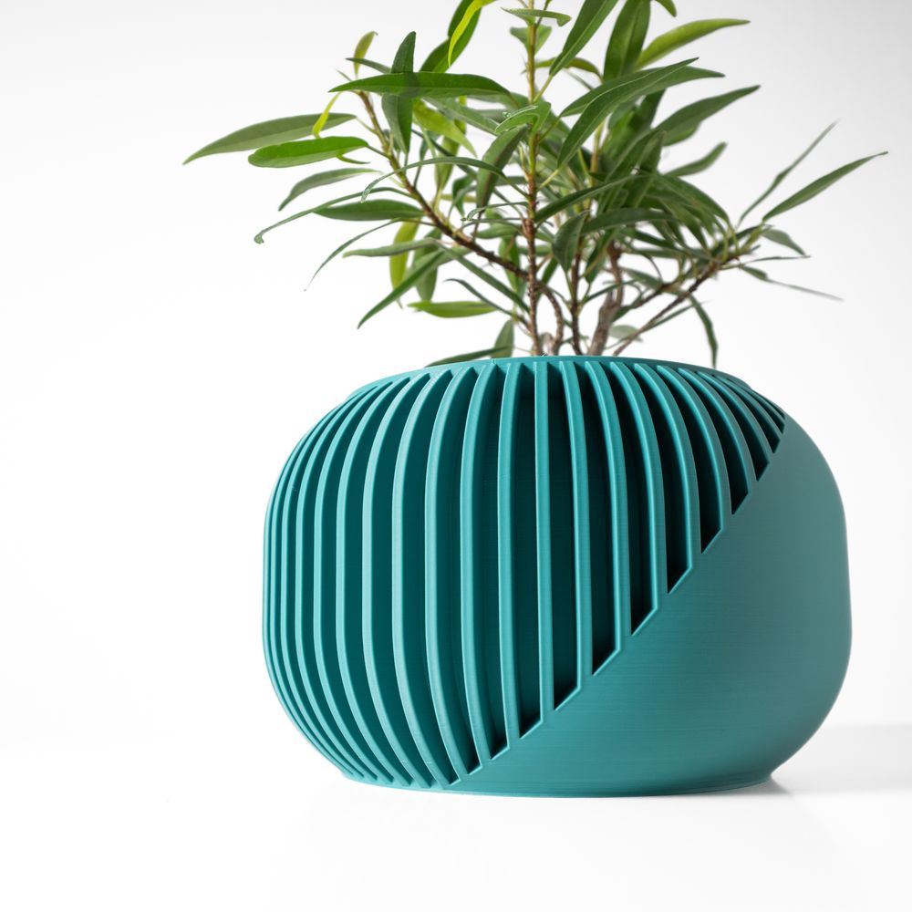 Cache-pot Narvo imprimé en 3D - pot de fleurs design 11 cm, décoration intérieure contemporaine, fabriqué en France — impression 3D par Manu3D
