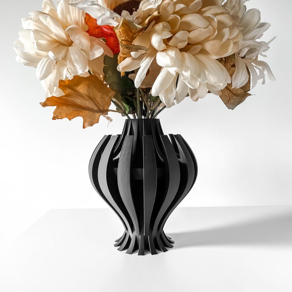 Vase Nemesis imprimé en 3D - vase à fleurs design 31 cm, décoration intérieure contemporaine, fabriqué en France — impression 3D par Manu3D
