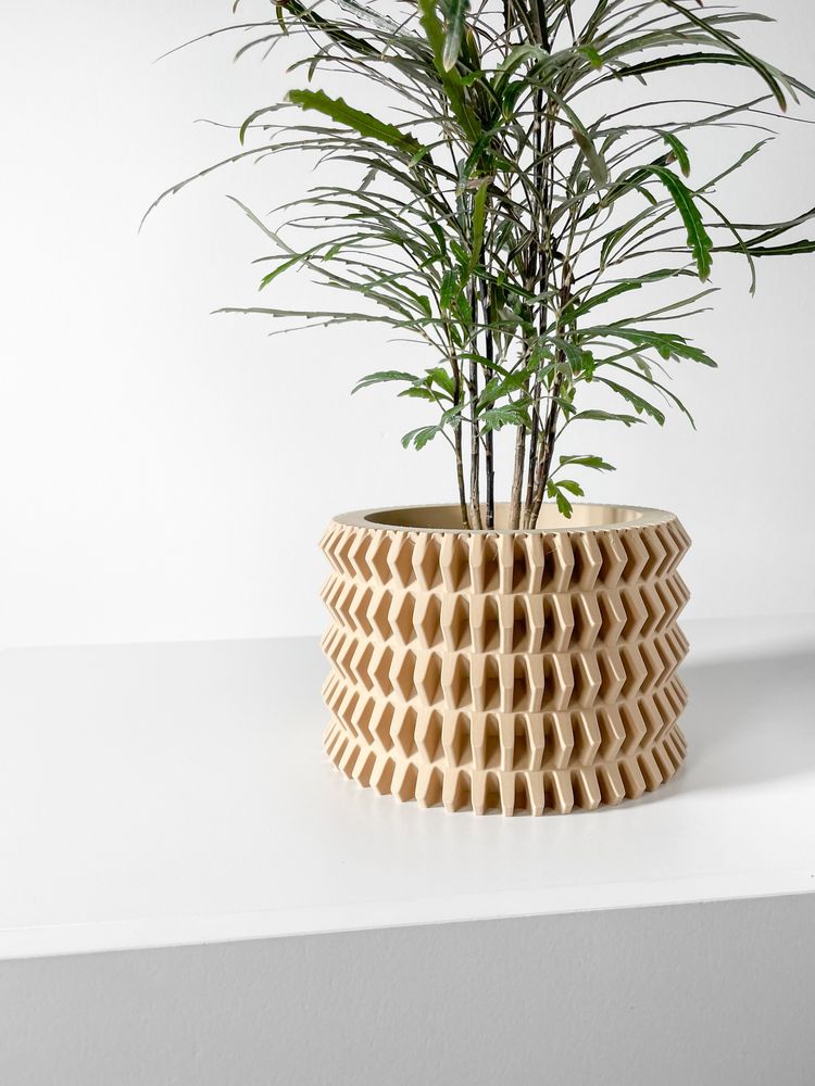 Cache-pot Nimex imprimé en 3D - pot de fleurs design 16 cm, décoration intérieure contemporaine, fabriqué en France — impression 3D par Manu3D