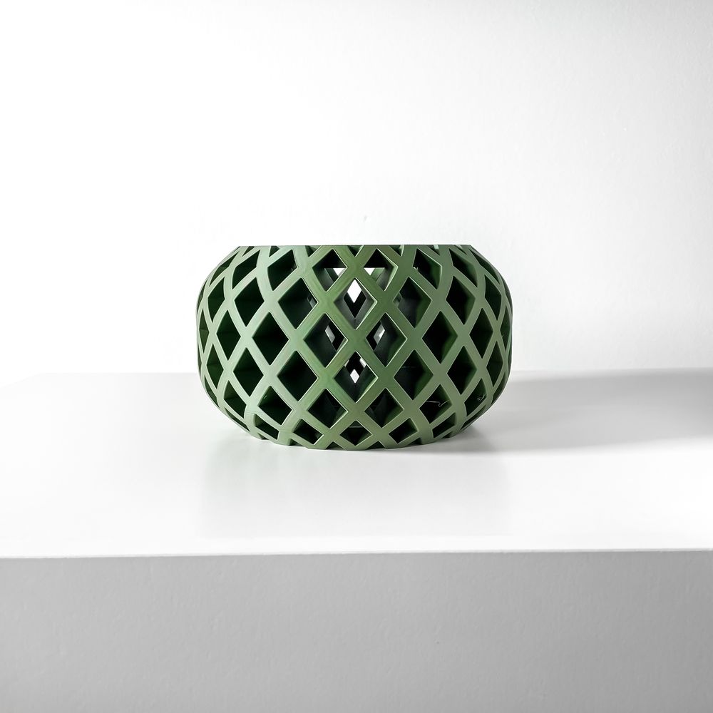 Cache-pot Nire imprimé en 3D - pot de fleurs design 18 cm, décoration intérieure contemporaine, fabriqué en France — impression 3D par Manu3D