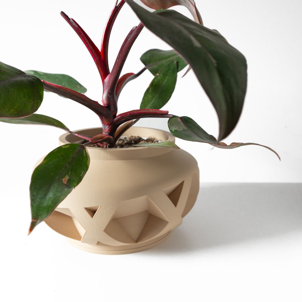 Cache-pot Nomio imprimé en 3D - pot de fleurs design 12 cm, décoration intérieure contemporaine, fabriqué en France — impression 3D par Manu3D
