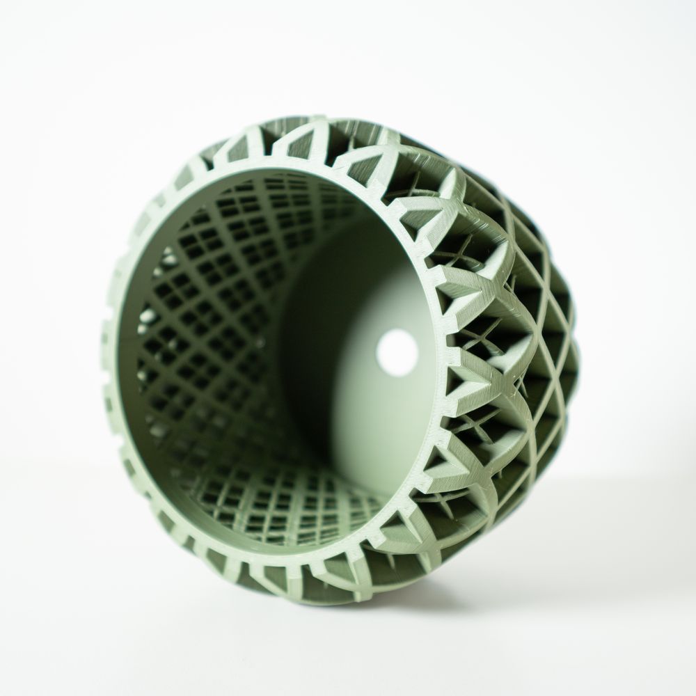 Cache-pot Noro imprimé en 3D - pot de fleurs design 16 cm, décoration intérieure contemporaine, fabriqué en France — impression 3D par Manu3D