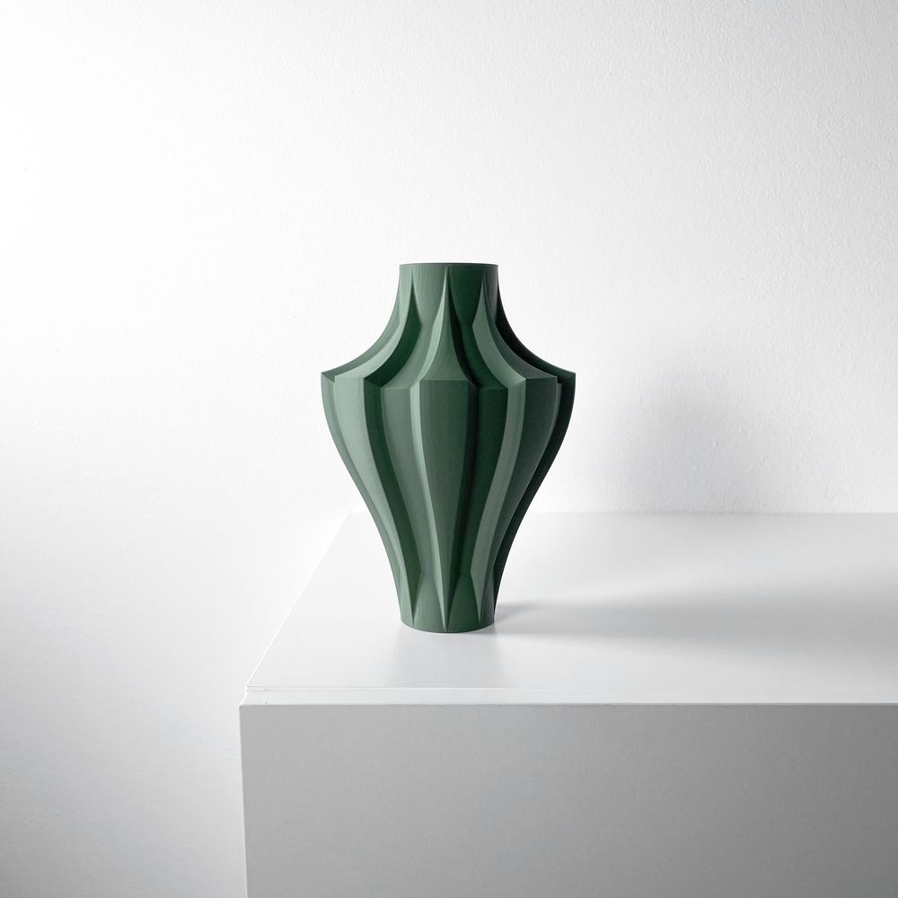 Vase Novak imprimé en 3D - vase à fleurs design 31 cm, décoration intérieure contemporaine, fabriqué en France — impression 3D par Manu3D