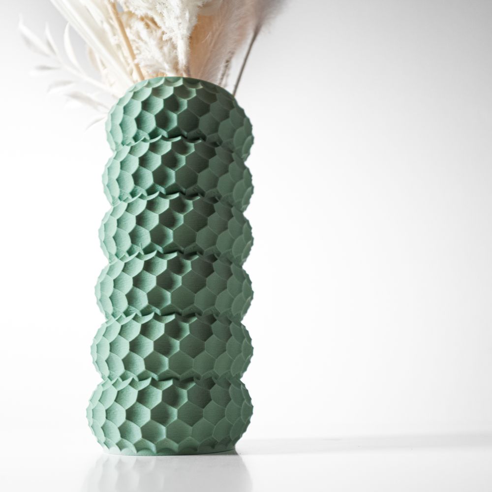 Vase Okos imprimé en 3D - vase à fleurs design 18 cm, décoration intérieure contemporaine, fabriqué en France — impression 3D par Manu3D