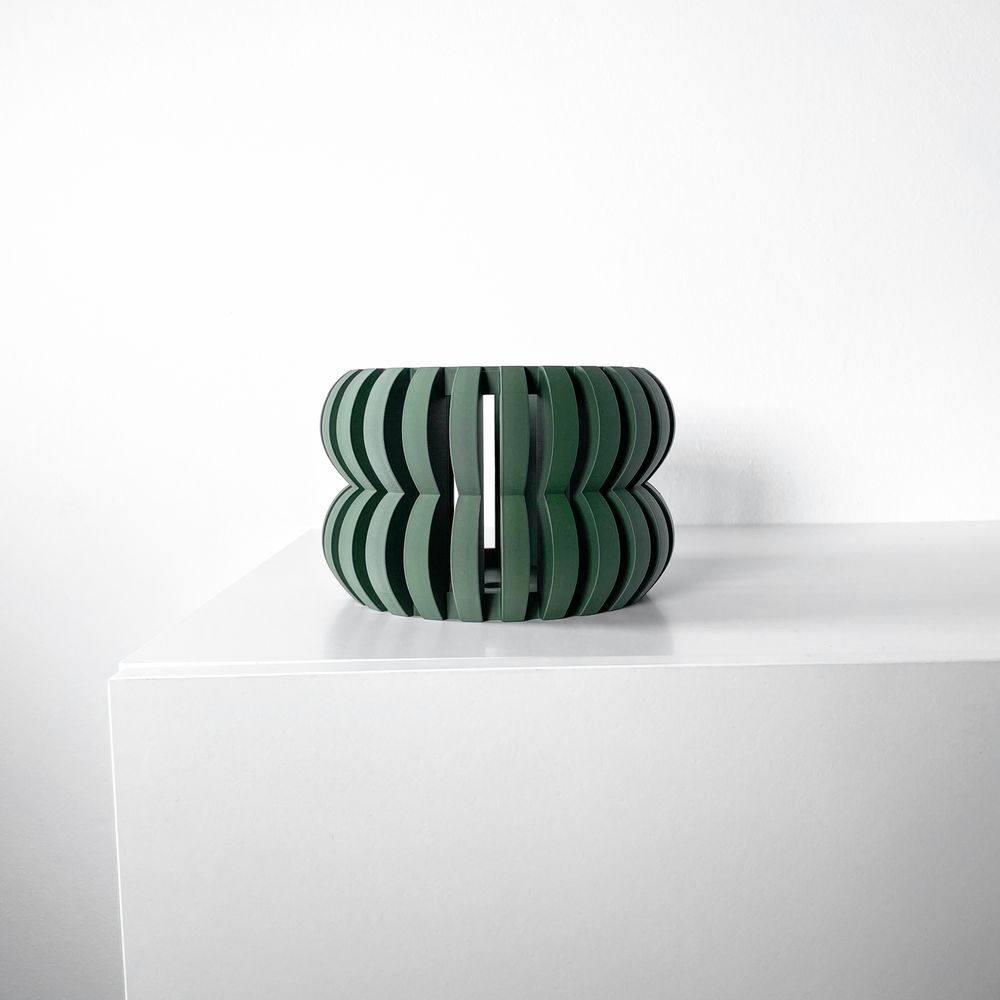 Cache-pot Oli imprimé en 3D - pot de fleurs design 16 cm, décoration intérieure contemporaine, fabriqué en France — impression 3D par Manu3D