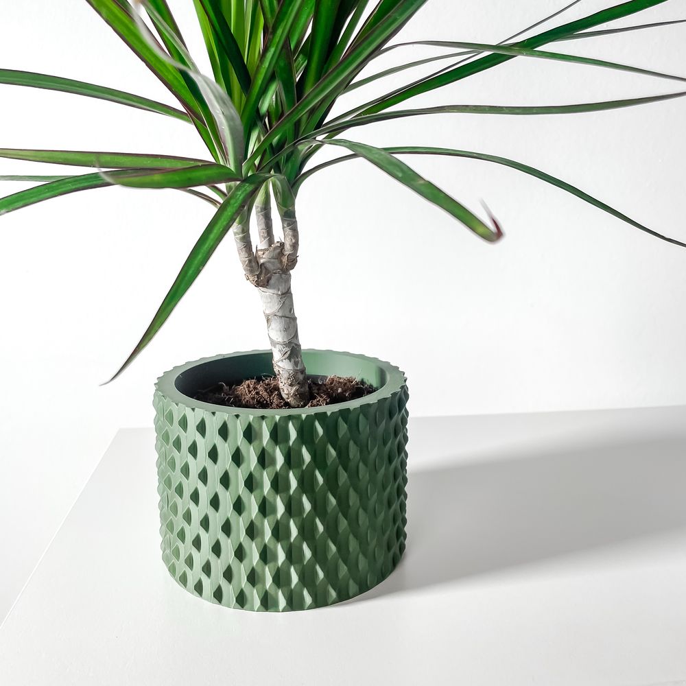 Cache-pot Ondir imprimé en 3D - pot de fleurs design 14 cm, décoration intérieure contemporaine, fabriqué en France — impression 3D par Manu3D