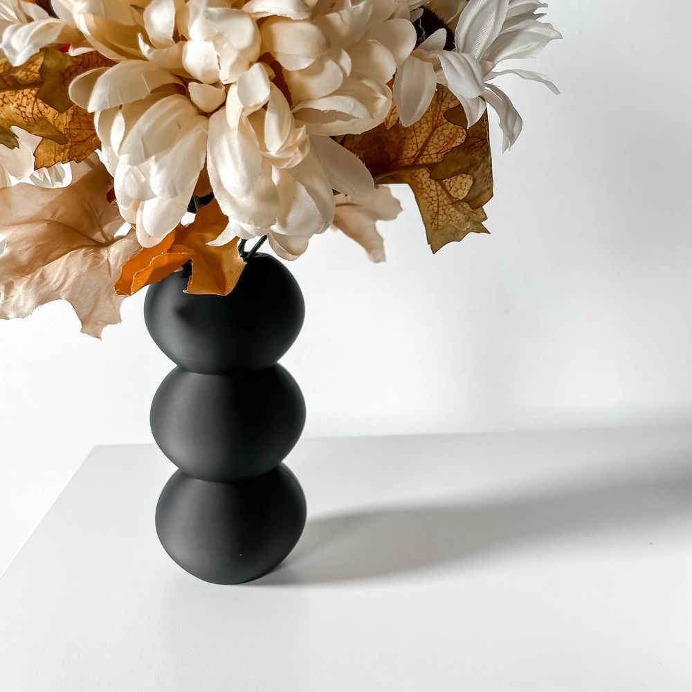 Vase Orbos imprimé en 3D - vase à fleurs design 31 cm, décoration intérieure contemporaine, fabriqué en France — impression 3D par Manu3D