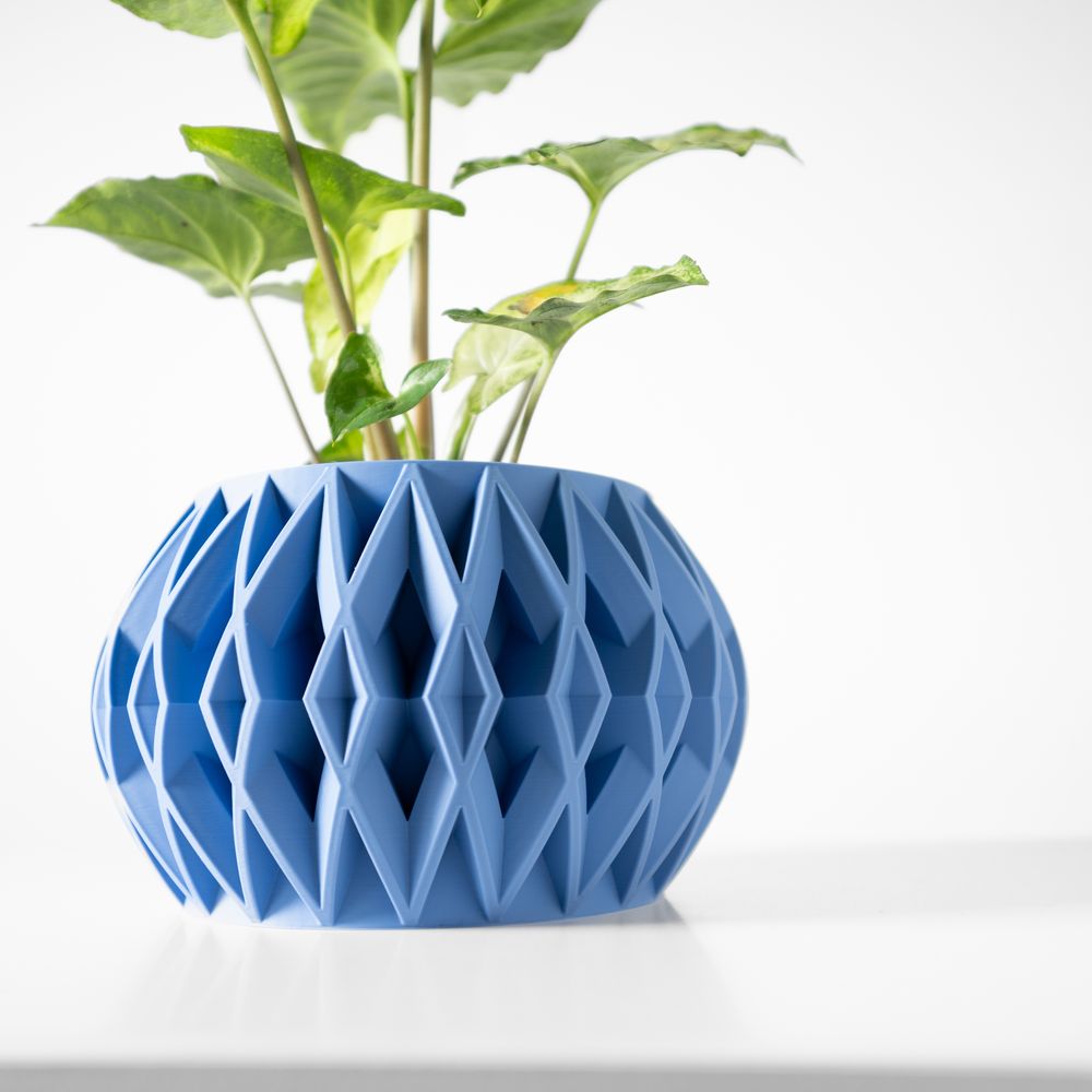 Cache-pot Orik imprimé en 3D - pot de fleurs design 16 cm, décoration intérieure contemporaine, fabriqué en France — impression 3D par Manu3D
