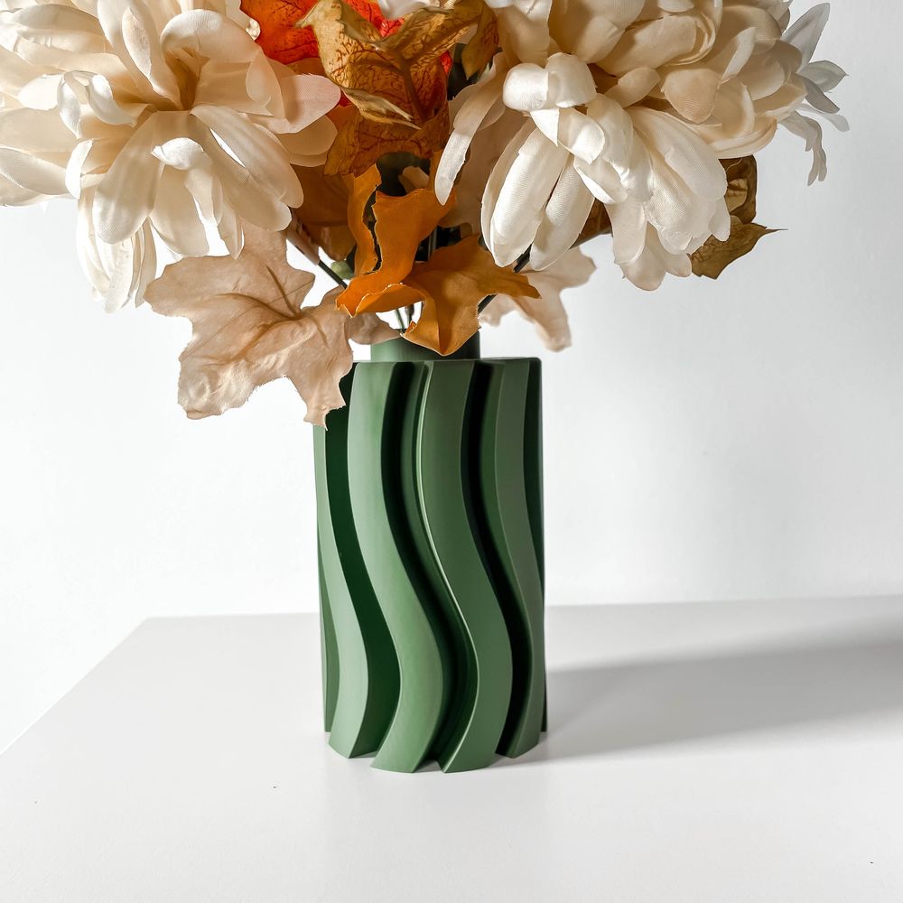 Vase Orin imprimé en 3D - vase à fleurs design 31 cm, décoration intérieure contemporaine, fabriqué en France — impression 3D par Manu3D