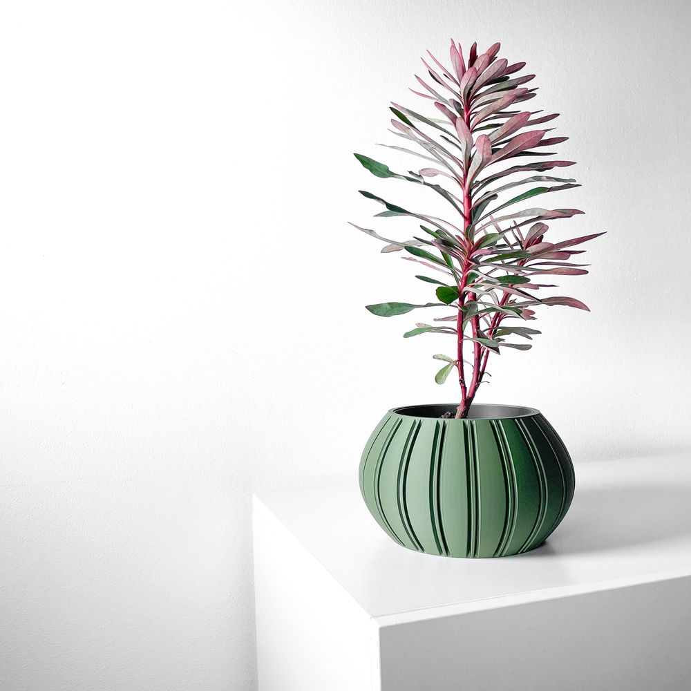 Cache-pot Ovire imprimé en 3D - pot de fleurs design 17 cm, décoration intérieure contemporaine, fabriqué en France — impression 3D par Manu3D