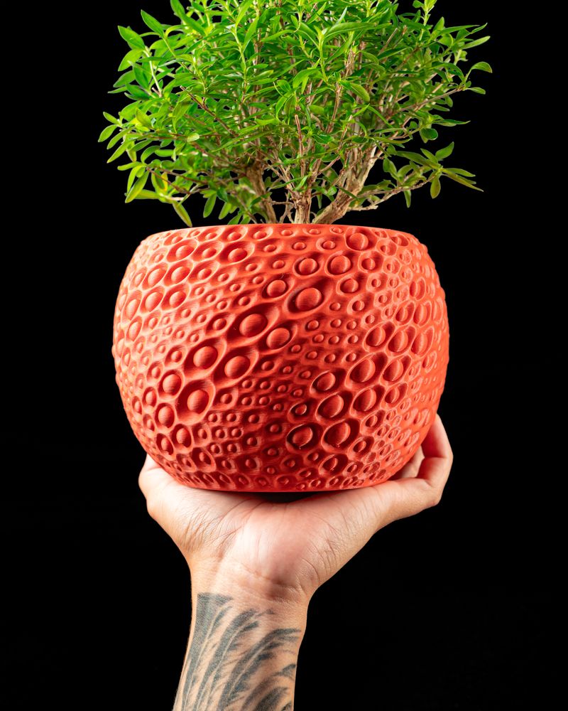 Cache-pot Pearl imprimé en 3D - pot de fleurs design 16 cm, décoration intérieure contemporaine, fabriqué en France — impression 3D par Manu3D