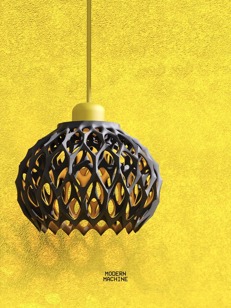 Suspension Niti imprimée en 3D - abat-jour ajouré design 23 cm, décoration intérieure contemporaine, fabriquée en France — impression 3D par Manu3D