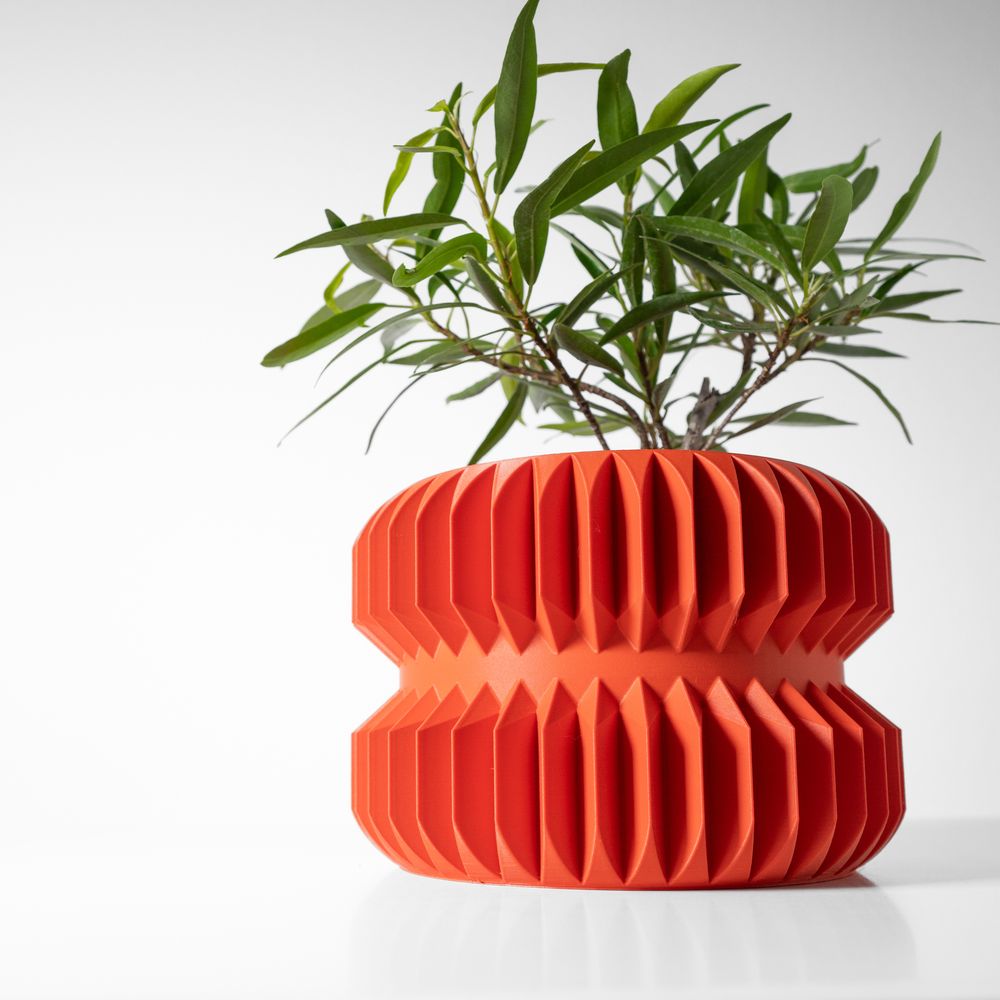 Cache-pot Pilas imprimé en 3D - pot de fleurs design 15 cm, décoration intérieure contemporaine, fabriqué en France — impression 3D par Manu3D