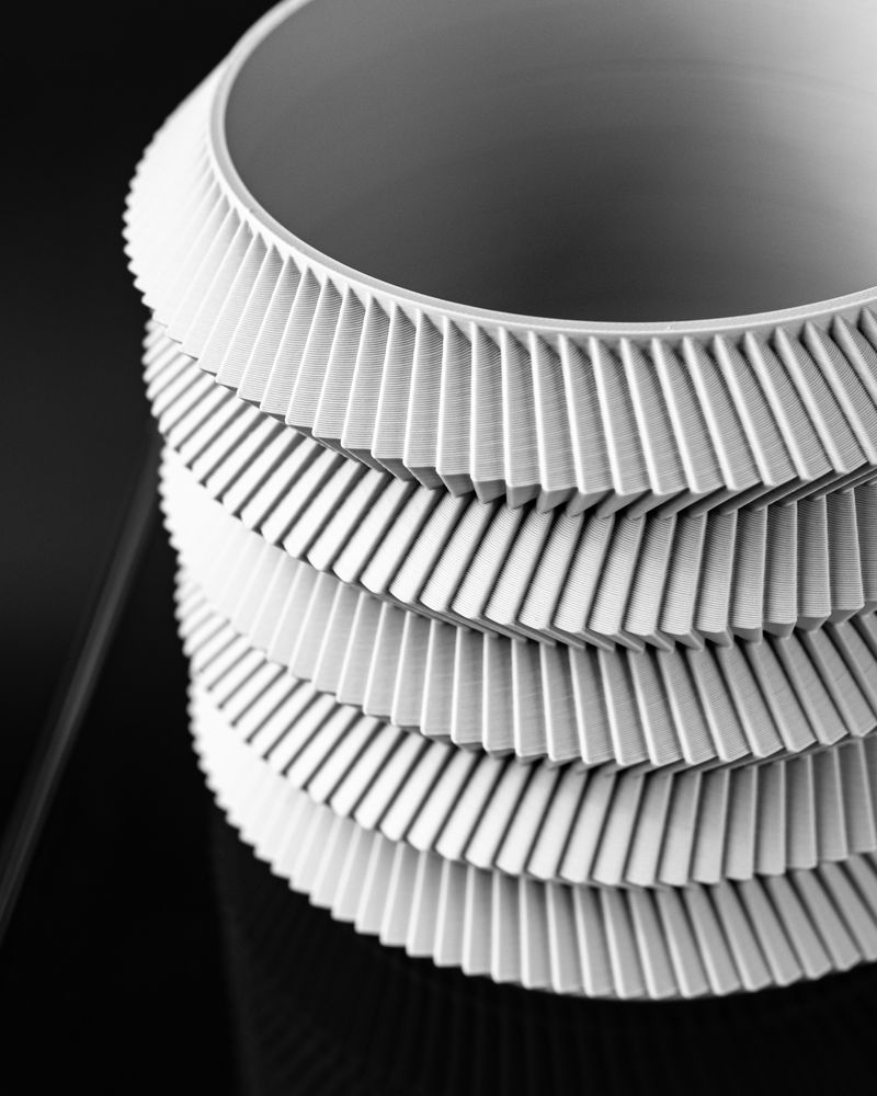 Cache-pot Orver imprimé en 3D - pot de fleurs design 13 cm, décoration intérieure contemporaine, fabriqué en France — impression 3D par Manu3D