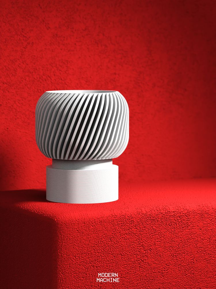 Cache-pot Ralir imprimé en 3D - pot de fleurs design 14 cm, décoration intérieure contemporaine, fabriqué en France — impression 3D par Manu3D