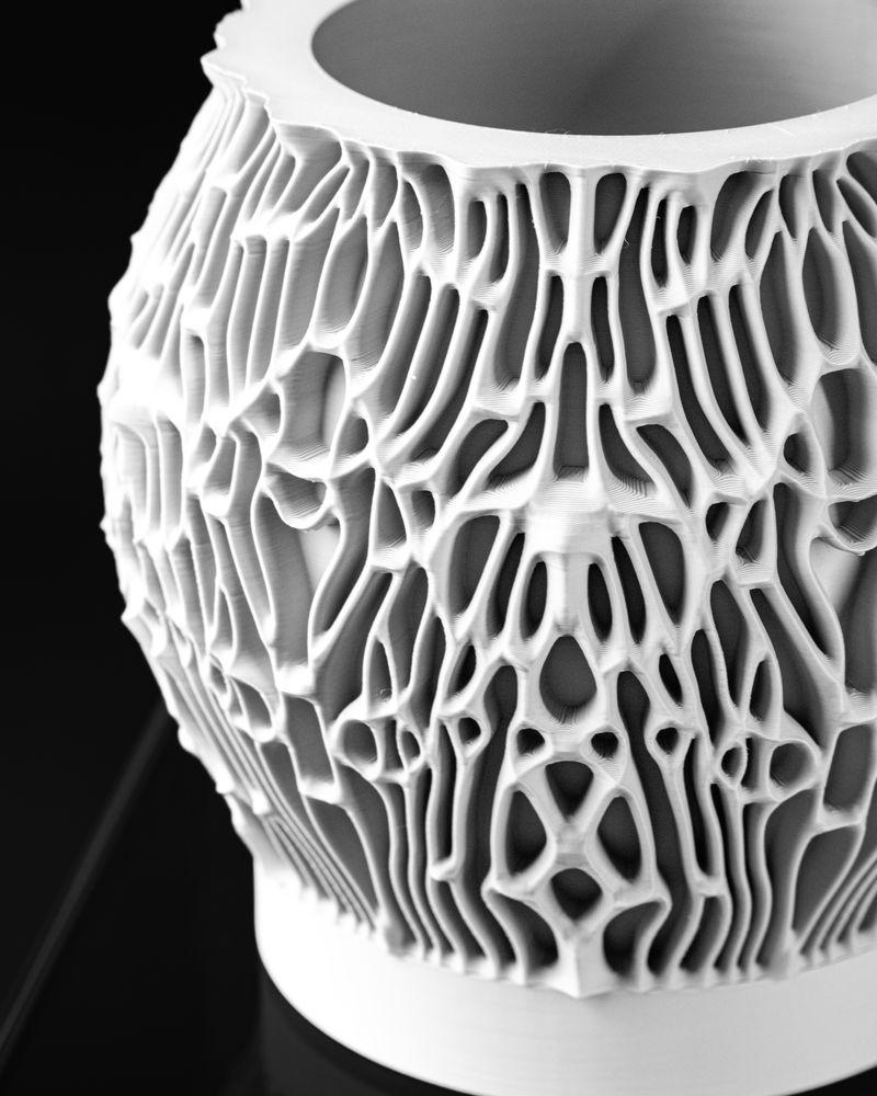 Cache-pot Riso imprimé en 3D - pot de fleurs design 16 cm, décoration intérieure contemporaine, fabriqué en France — impression 3D par Manu3D