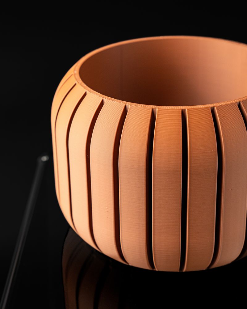 Cache-pot Saki imprimé en 3D - pot de fleurs design 13 cm, décoration intérieure contemporaine, fabriqué en France — impression 3D par Manu3D