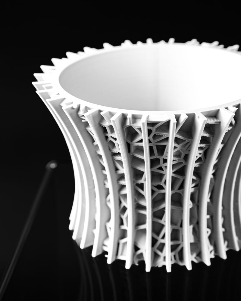 Cache-pot Seva imprimé en 3D - pot de fleurs design 14 cm, décoration intérieure contemporaine, fabriqué en France — impression 3D par Manu3D
