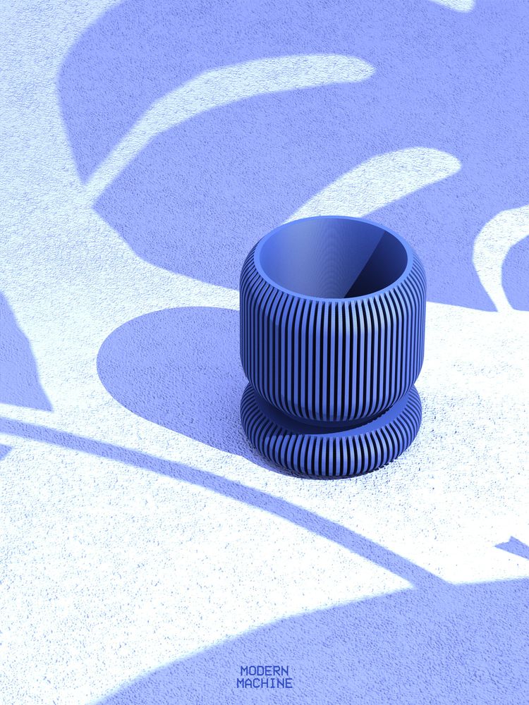 Cache-pot Teri imprimé en 3D - pot de fleurs design 13 cm, décoration intérieure contemporaine, fabriqué en France — impression 3D par Manu3D