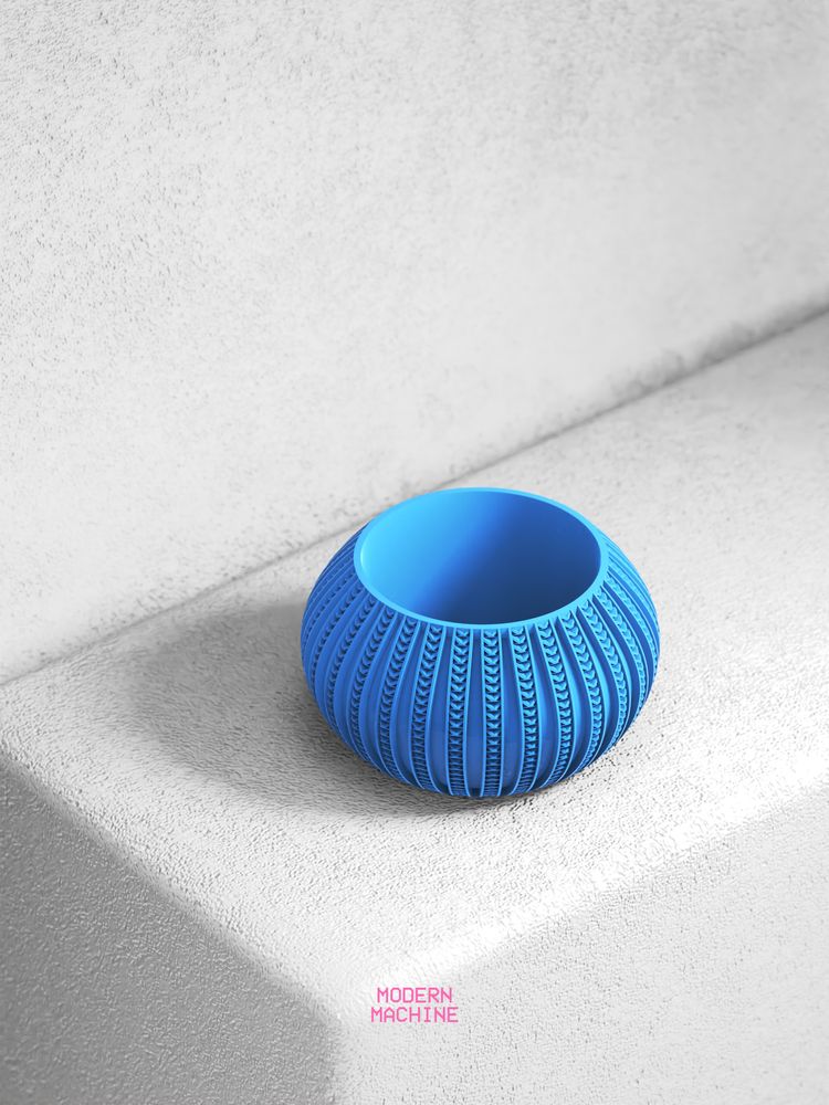 Cache-pot Tesan imprimé en 3D - pot de fleurs design 15 cm, décoration intérieure contemporaine, fabriqué en France — impression 3D par Manu3D