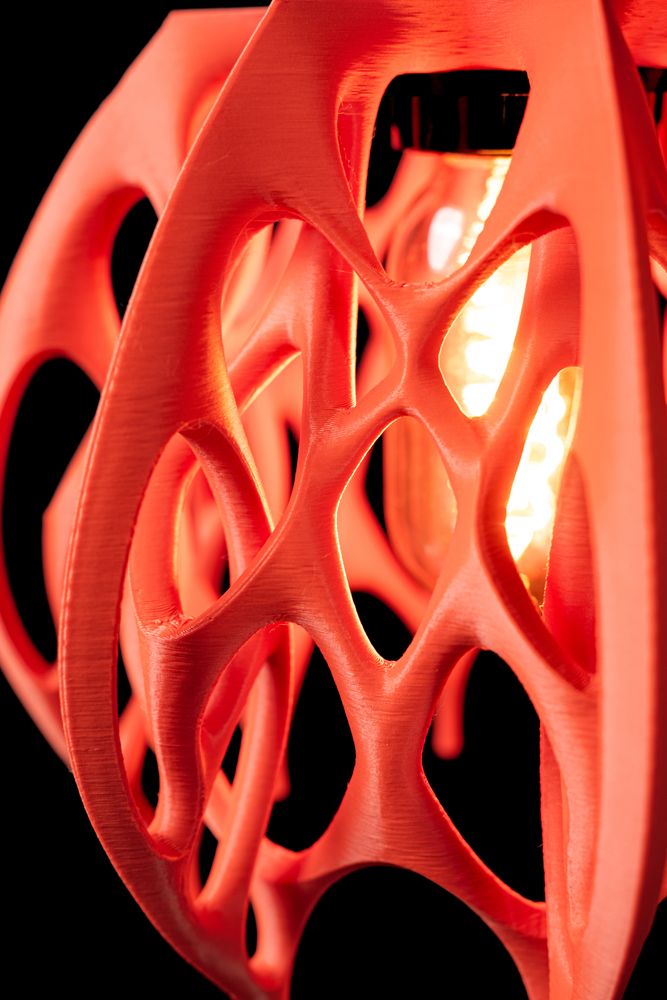 Suspension Prime imprimée en 3D - abat-jour ajouré design 20 cm, décoration intérieure contemporaine, fabriquée en France — impression 3D par Manu3D