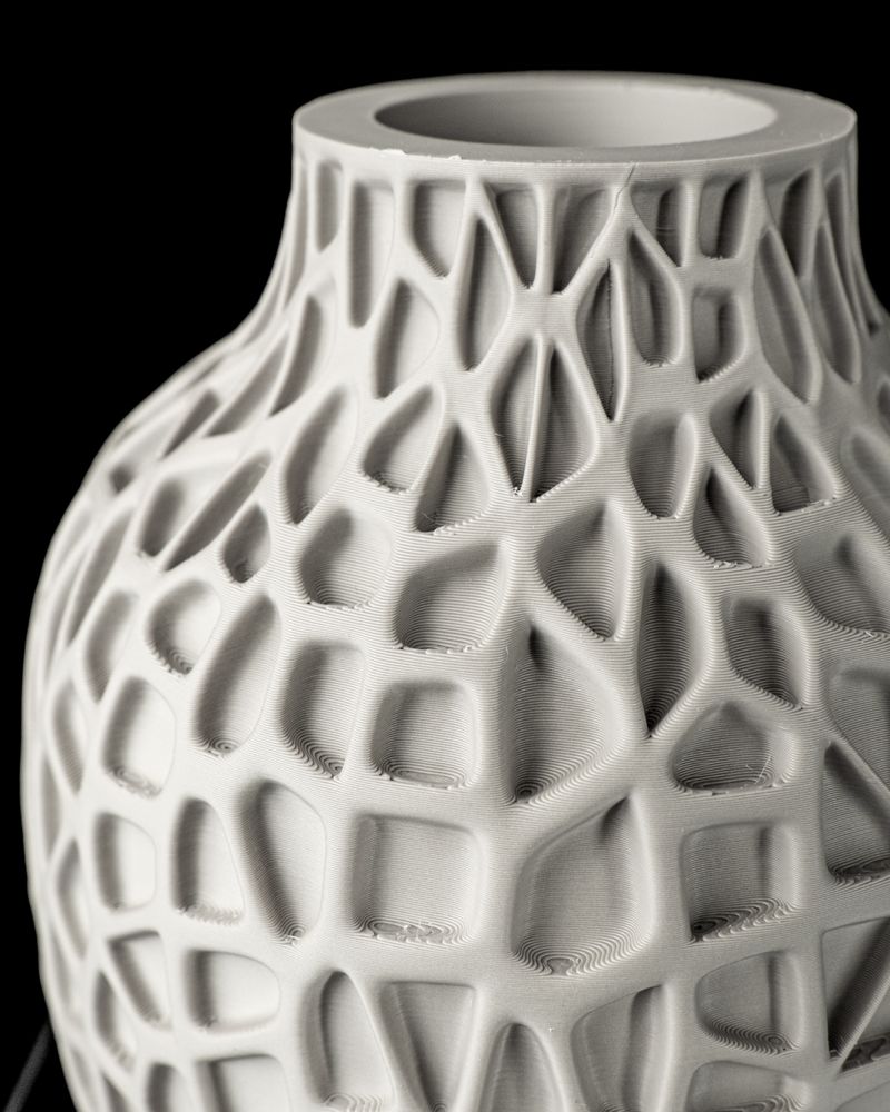 Vase Pulp imprimé en 3D - vase à fleurs design 18 cm, décoration intérieure contemporaine, fabriqué en France — impression 3D par Manu3D