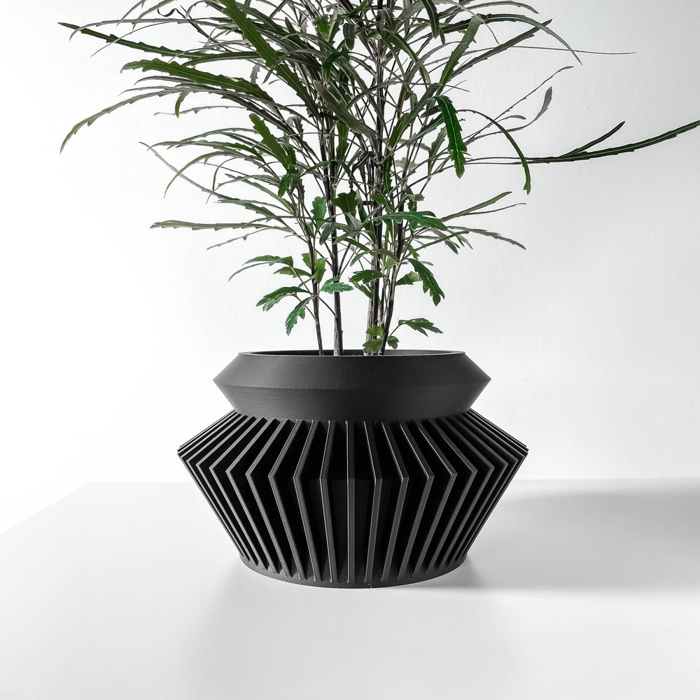 Cache-pot Quano imprimé en 3D - pot de fleurs design 12 cm, décoration intérieure contemporaine, fabriqué en France — impression 3D par Manu3D