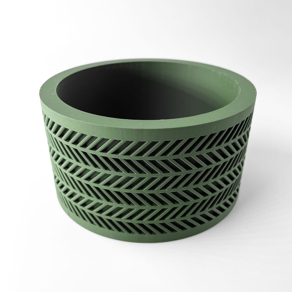 Cache-pot Quen imprimé en 3D - pot de fleurs design 13 cm, décoration intérieure contemporaine, fabriqué en France — impression 3D par Manu3D