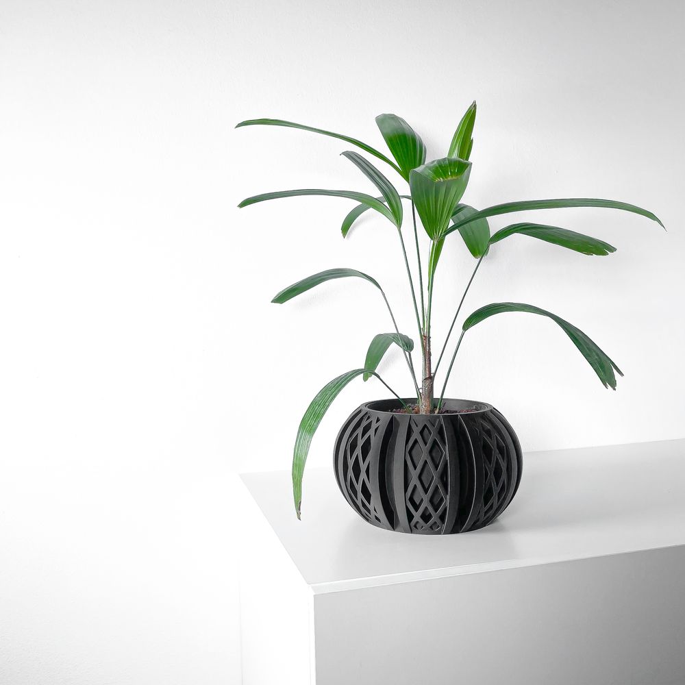 Cache-pot Quivon imprimé en 3D - pot de fleurs design 17 cm, décoration intérieure contemporaine, fabriqué en France — impression 3D par Manu3D